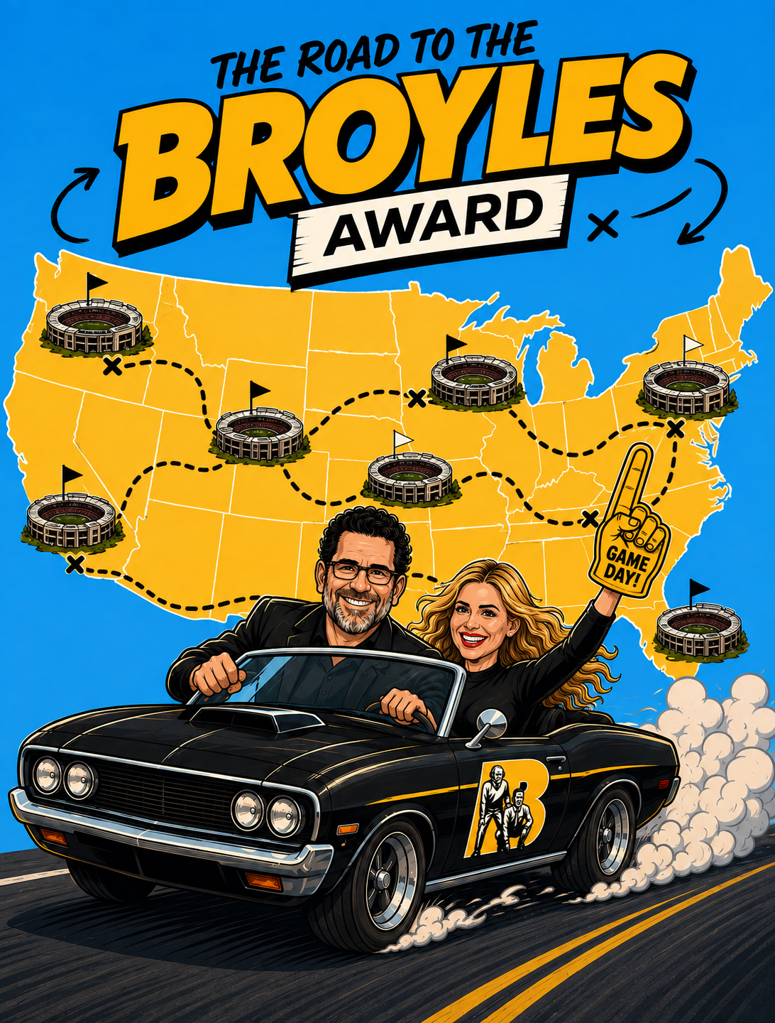 The Road to the Broyles Award — season progression graphic