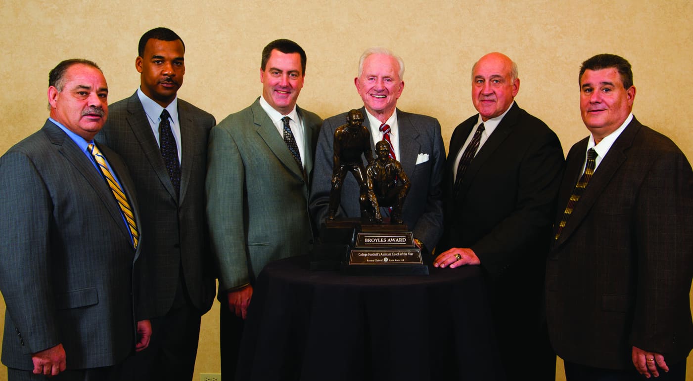 2011 - Winner, John Chavis, Louisiana State; Garrick McGee, Arkansas; Paul Chryst, Wisconsin; Greg Mattison, Michigan; Sal Sunseri, Alabama