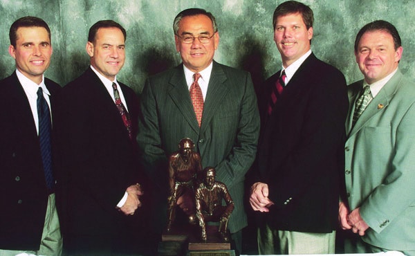 2002 - Chris Petersen, Boise State; Mark Dantonio, Ohio State; Winner, Norm Chow, USC; Brian VanGorder, Georgia; Kent Baer, Notre Dame